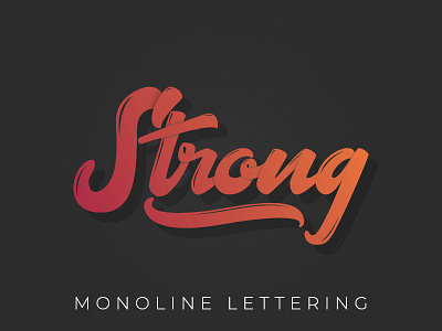 Strong Lettering daily lettering logo monoline