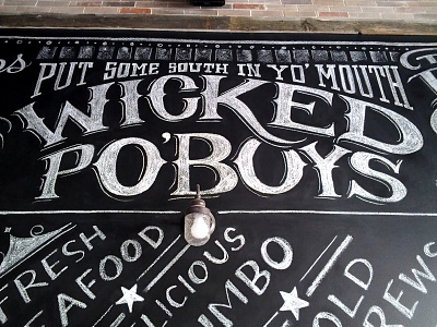 Mural big easy boat chalk dallas illustration interior jazz lettering new orleans restaurant typography who dat nation