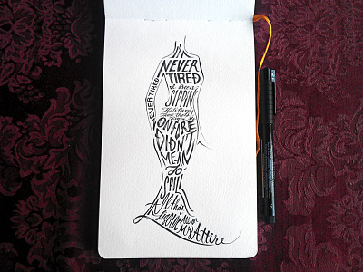 Lettering Lyrics, Beyonce - Drunk In Love beyonce dress ink lettering lyrics sketchbook typography