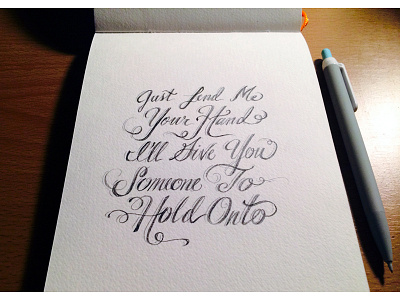 Lettering Lyrics, 3LAU x Bright Lights lettering lyrics pencil script sketchbook typography