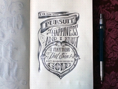 Lettering Lyrics Kid Cudi Pursuit Of Happiness By Jaclyn Le On Dribbble