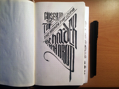 Lettering Lyrics, The Weeknd - The Morning calligraphy gothic ink lettering sketchbook typography