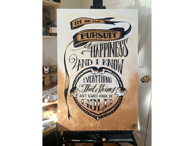 Lettering Lyrics, Kid Cudi - Pursuit of Happiness happiness kidcudi lettering lyrics painting typography