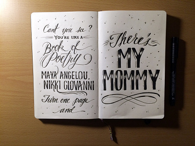 Lettering Lyrics, Kanye West - Hey Mama hand type lettering lettering lyrics lyrics mom mothers day poetry script typography