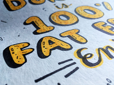WIP Detail donuts fat hand drawn ink lettering marker sharpie typography watercolor