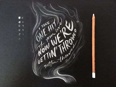 Lettering Lyrics, 6LACK - Gettin' Old calligraphy hand type lettering love script smoke typography