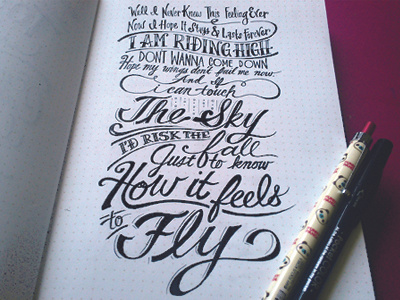 Lettering Lyrics. Alicia Keys dreams hand lettering lyrics pen script sketchbook typography