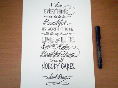 Lettering Quotes, Saul Bass hand lettering pen quote saul bass sketchbook typography