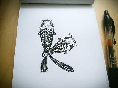 Letter K alphabet hand lettering koi fish letter k pen sketchbook typography