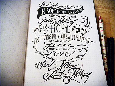 Lettering Lyrics, Calvin Harris ft. Florence Welch pt. 2 calvin harris hand lettering pen sketchbook typography