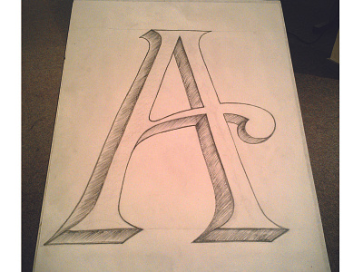 Stylized Roman Letter hand lettering pencil starr studios typography workshop