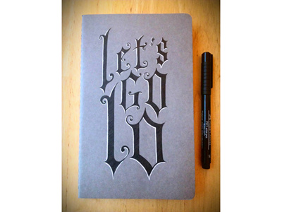 Decorative Gothic Script on Moleskine gothic hand lettering script typography