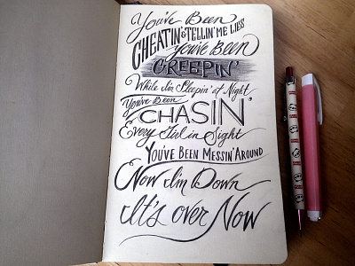 Lettering Lyrics, Burns- Lies burns hand lettering pen sketchbook typography