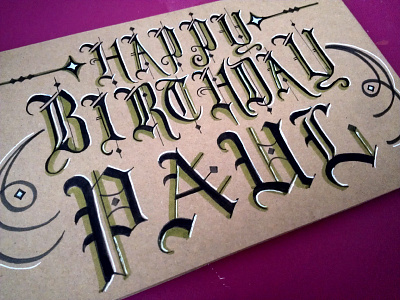 Birthday Card in Gothic Lettering birthday card gothic hand lettering typography