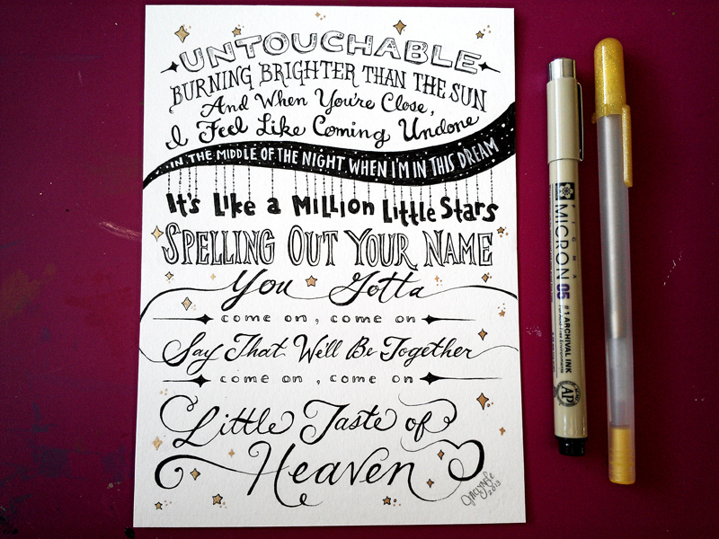 Download Lettering Lyrics, Taylor Swift by Jaclyn Le on Dribbble