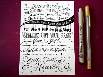 Lettering Lyrics, Taylor Swift