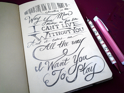 Lettering Lyrics, Rihanna - Stay hand lettering pencil rihanna script sketchbook typography