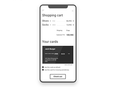 DailyUi #2 - Shopping cart