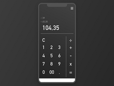 DailyUi #4 - Calculator app