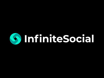 InfiniteSocial - Logo Design Proposal Option 2 branding colors gradient green growth icon identity infinite logo logodesign mark social symbol tools