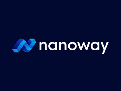 Nanoway - Logo Design Option 1 blue branding colors dribbble future gradient icon identity inventions logo mark materials nano symbol technology transport way