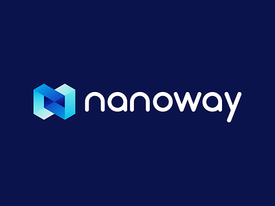 Nanoway - Logo Design Option 2 blue brand colors delivery delivery app future gradient green icon identity inventions logo nano symbol technology transport way