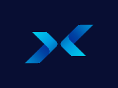 X Monogram abstract arrows blue brand brand identity branding colors gradient icon identity letter x logo logodesign monogram simple symbol tech x