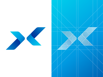 Letter X - Logo Grid abstract branding colors gradient grid grid layout icon identity letter x lines logo logo design mark simple symbol