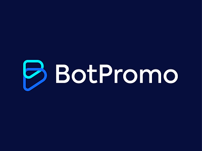 BotPromo - Logo Design Proposal Option 3 abstract app b simple bot brand brand identity chat chatbot colors communication conversation development identity message outline promo smart app social socialmedia