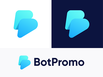 BotPromo - Approved Logo Design bot brand brand indentity chat chatapp chatbot chatting colors communication concept conversation development gradient identity message promo