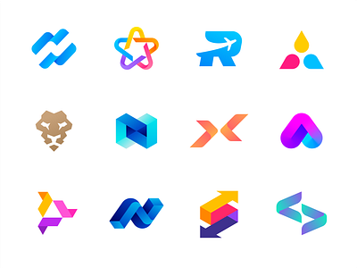 Logo Collection II - Logos, Marks app brand branding branding identity cleaning clothing colors company exploration geometric gradient logo logo collection mark marketing streamer symbol tech technology transport