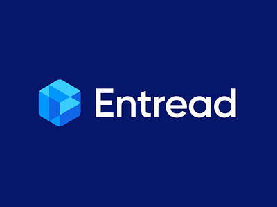 Entread - Logo Design app brand brand identity branding games geometric hexagon identity logo logodesign mark movies news platform play button social media symbol video video games