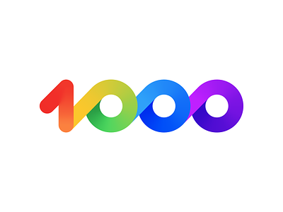 1000 Followers! 1000 1k colors community design followers gradient happy illustration logo logodesign people thankful thankyou