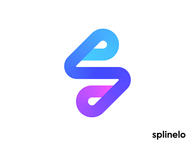 Splinelo - Logo Exploration 3 ( for sale ) app bolt brand brand identity branding connection fast flow geometric gradients identity letter s logo logodesign loops motion s speed spline symbol