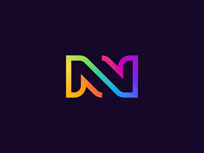 NV Logo Exploration art brand design brand identity branding design dribbble gradient icon illustration lettermark logo logo designer logomark mark monogram negative space rainbow sale symbol