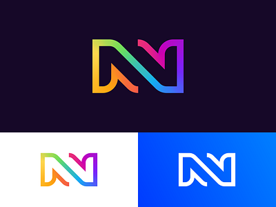 NV - Logo Design Concepts brand identity branding colorful concepts design dribbble exploration gradient icon lettermark lines logo logoforsale logomark mark rainbow sale symbol variations