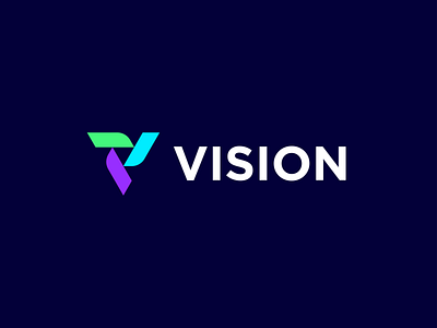 Vision - Logo Design Proposal Option 1 brand branding colorscheme development geometric icon identity logodesign logomark logotype mark productivity software software development symbol tech technology tool triangle vision