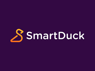 SmartDuck animal bird branding colors duck gradient icon letter s line logo minimalist minimalistic river s simple smart swan symbol technology water