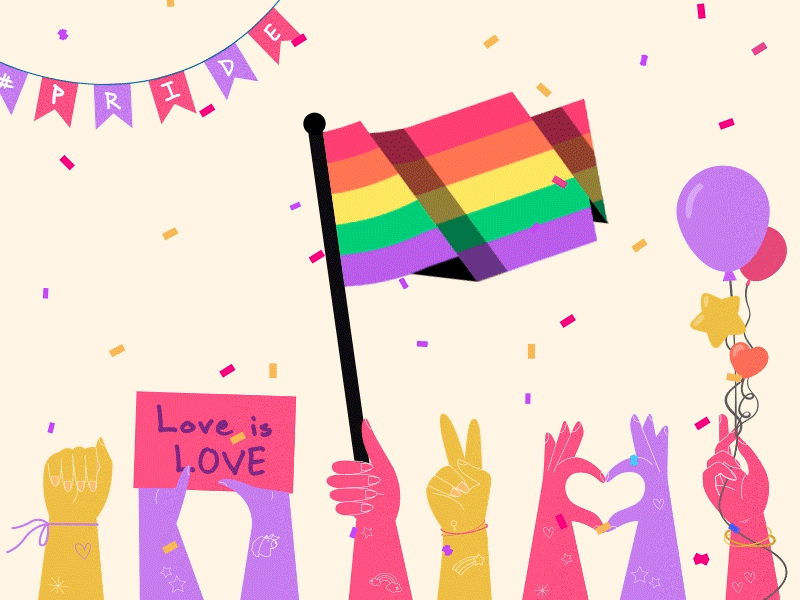 Love is LOVE adobe aftereffects adobe illustrator after affects animator balloons celebration colorful confetti designer equality lgbtq love loveislove motion design motiondesignschool motiongraphics pride pride month