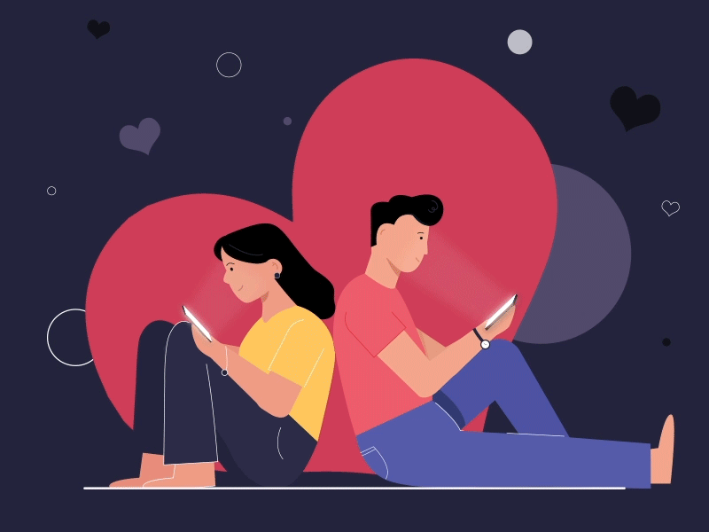 Love Texting! adobe aftereffects after affects aftereffects animation animator boy character animation couple couplegoals design designer girl illustration love messages messaging motiondesignschool motiongraphics sending texting