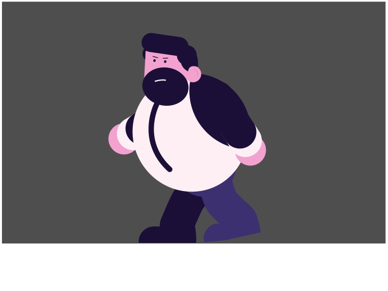 Dribbble adobe aftereffects after affects angry animation 2d beard cartoon cartoon character cartoon illustration character animation cute fun funny fat guy likes manager motiondesignschool officer walkcycle walking