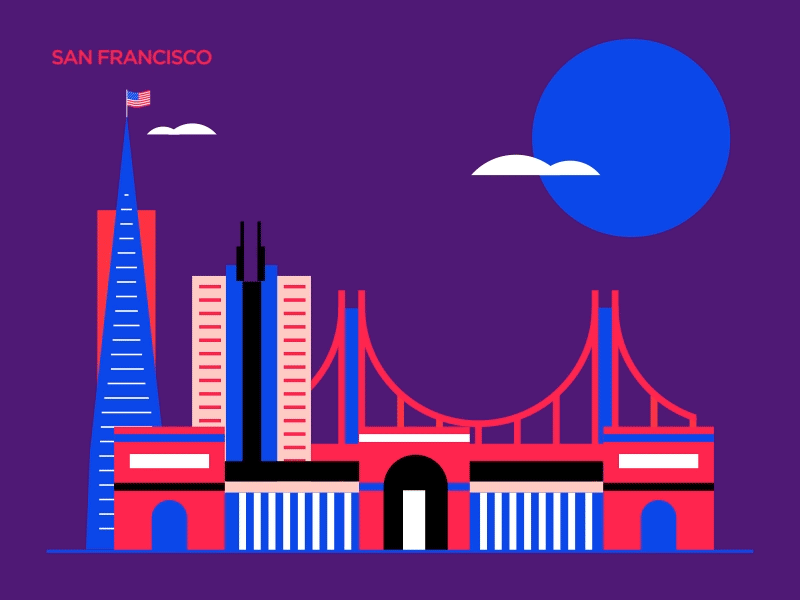 Cities I ever lived in USA adobe aftereffects after affects animator arch cities designer flag golden gate bridge goldengate illustration morph morphing motiondesignschool motiongraphics saint louis saint louis arch sanfrancisco savannah united states united states of america
