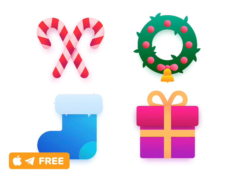 10× Christmas Stickers christmas colors deer gif gift holidays new year sketch snowman stickers vector winter