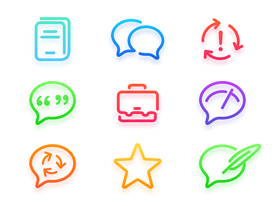 MyEnglish 3 Library Icons android app apple color gradient icon ios iphone language school learning set shape vector