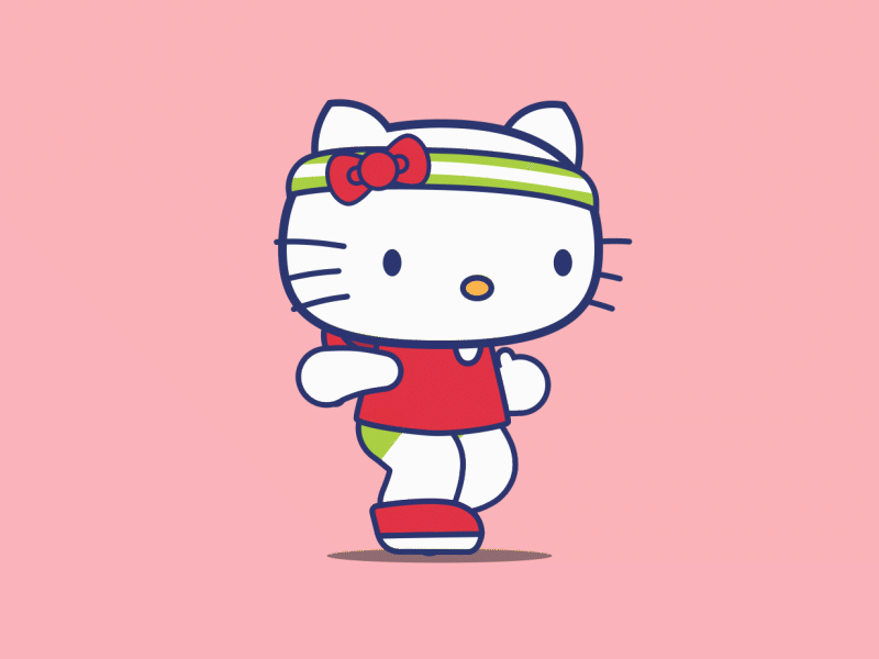 Getting ready for summer. 2d after effects animation design hello hello kitty illustration kitty motion