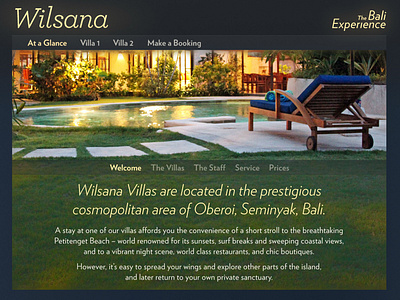 Wilsana welcome page