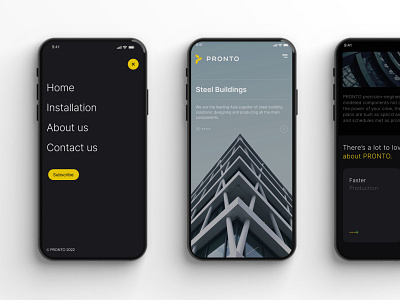 PRONTO Construction adeel farooq construction construction web design design graphic design mobile steel building ui ux web design