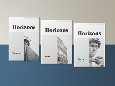 Horizons Magazine branding design editorial logo magazine travel typography vector