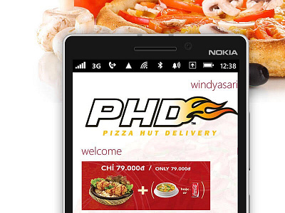 PHD Pizza Hut Delivery app for Windows Phone food apps mobile app mobile app design pizza hut ui design ux design windows phone