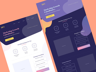 2 theme colors of a landing page